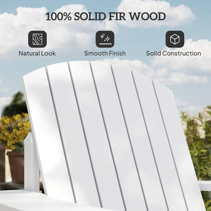 Classic Adirondack Chair, Garden Deck Chair with Cup Holder, White Patio Chairs at Gallery Canada