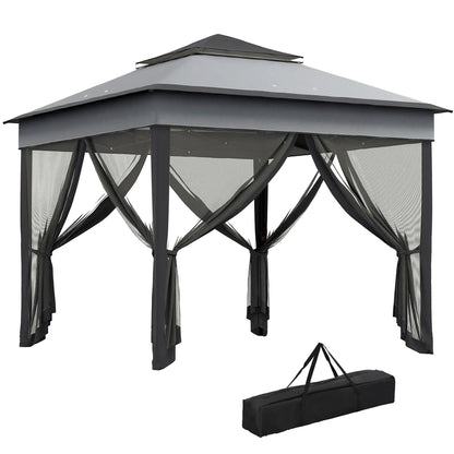 10.7 x 10.7ft Pop Up Gazebo, Adjustable Sun Shelter, Dark Grey Pop Up Canopies at Gallery Canada