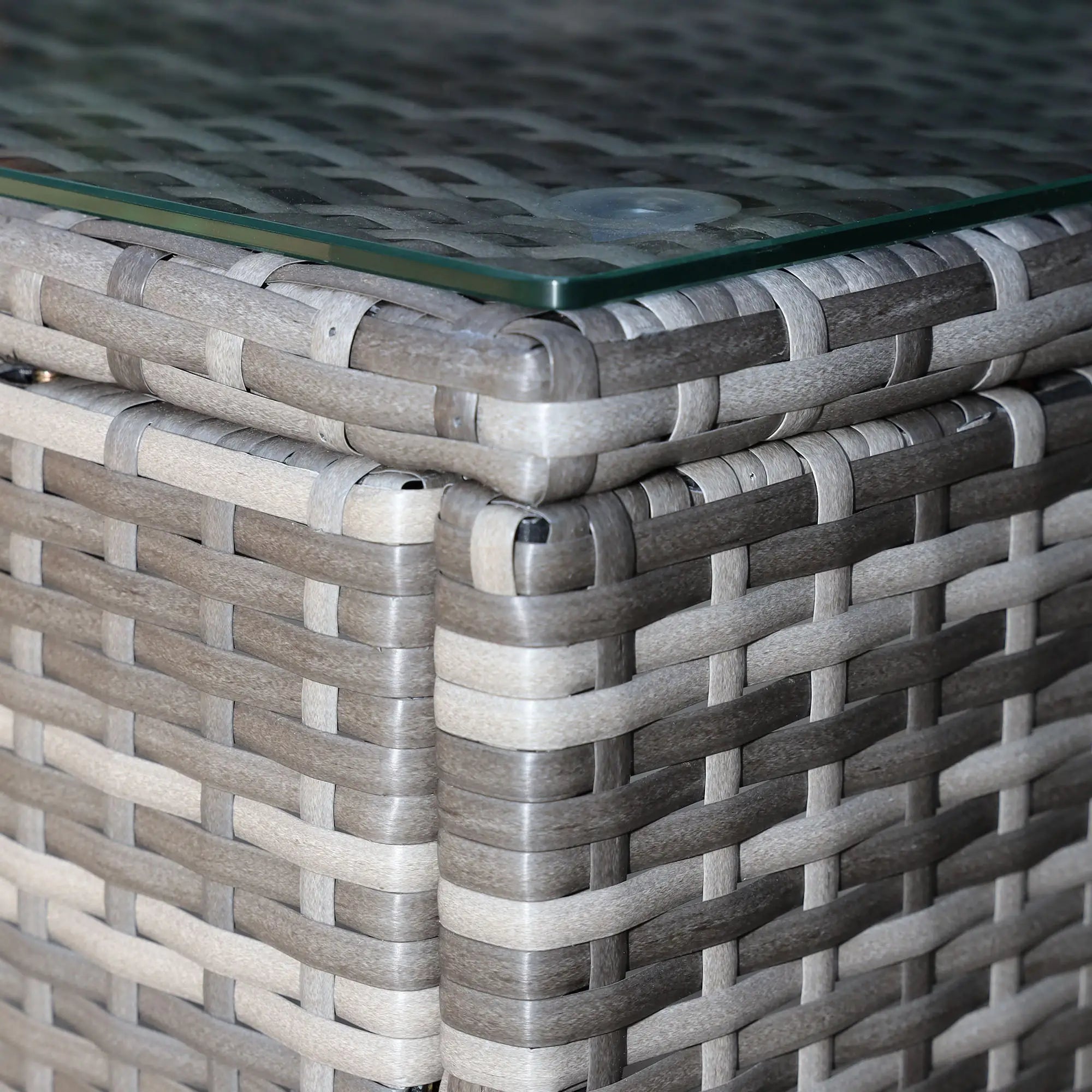 3-Piece Wicker Patio Set, Rattan Bistro with Coffee Table, Cushions, Blue Bistro Sets at Gallery Canada