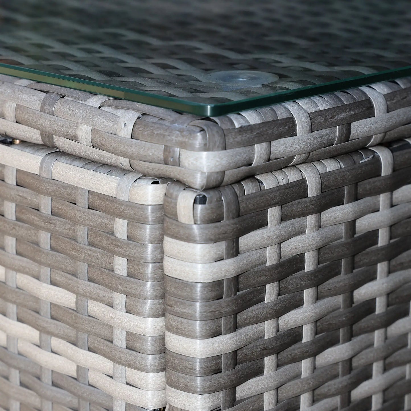 3-Piece Wicker Patio Set, Rattan Bistro with Coffee Table, Cushions, Blue Bistro Sets at Gallery Canada