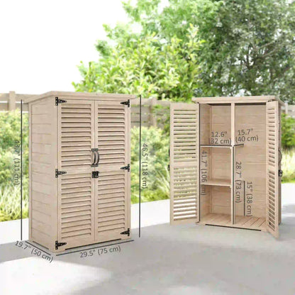 Wooden Garden Shed, 30" x 20" x 47", Waterproof Asphalt Roof, Shelves, Natural Sheds at Gallery Canada