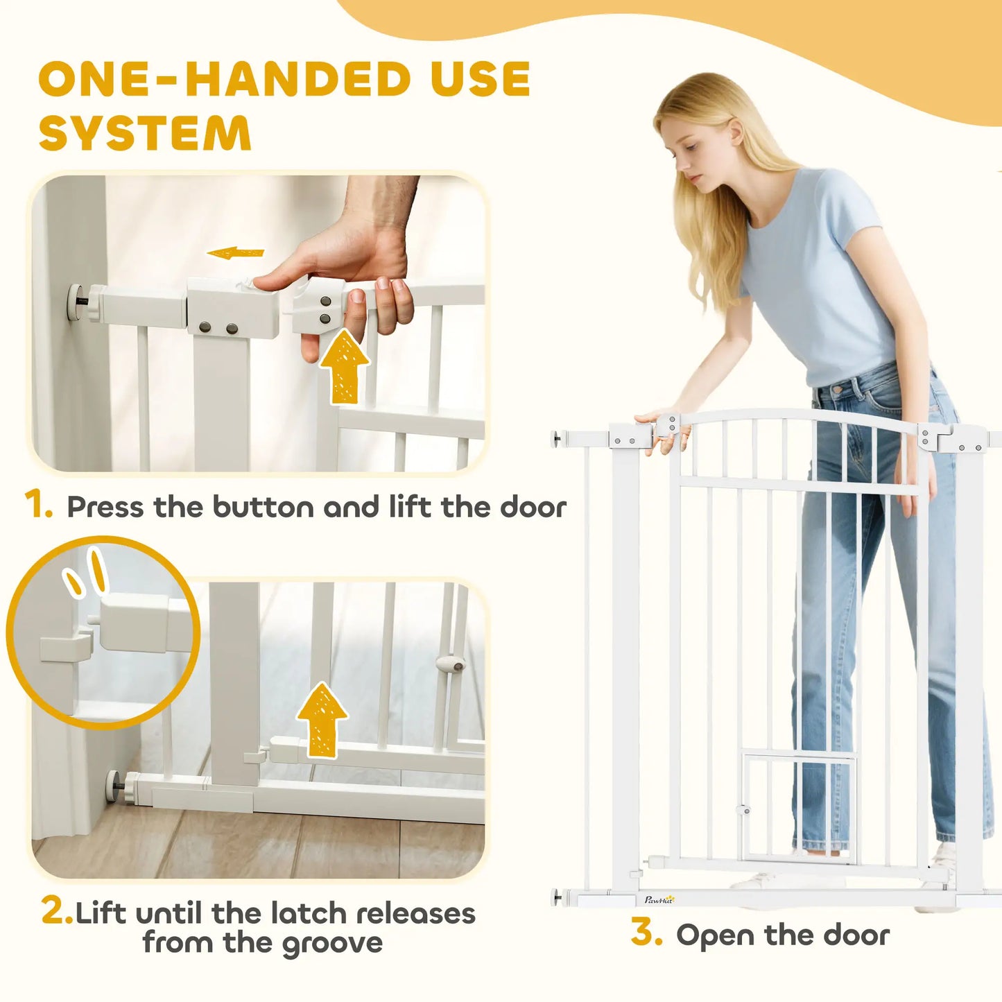 30-41 Inch Extra Wide Pet Gate, 37 Inch H, Small Door, Extension Kit Pet Gates at Gallery Canada