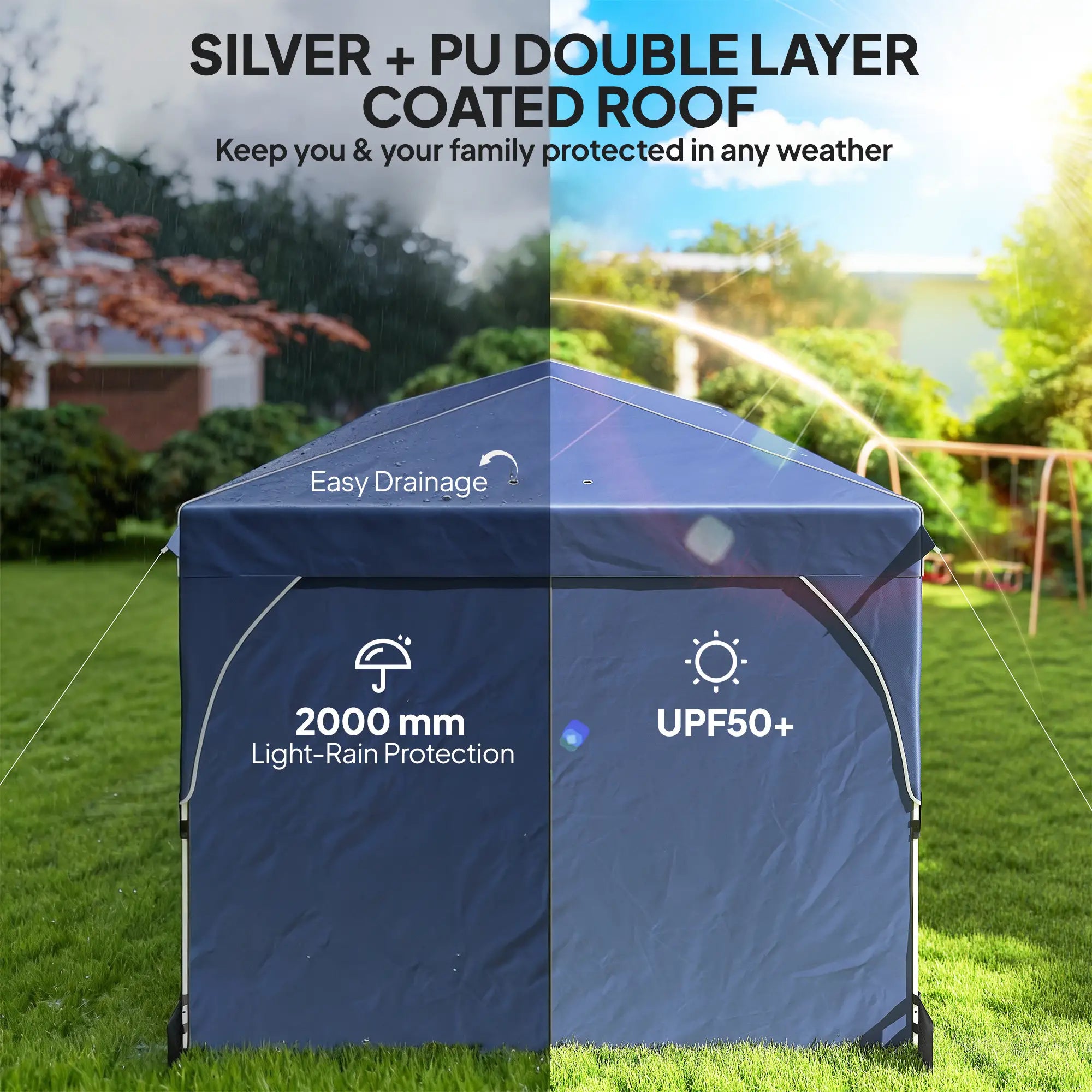 10 x 20 ft Pop Up Canopy Tent, UPF 50+, 6 Sandbags, Dark Blue Pop Up Canopies at Gallery Canada