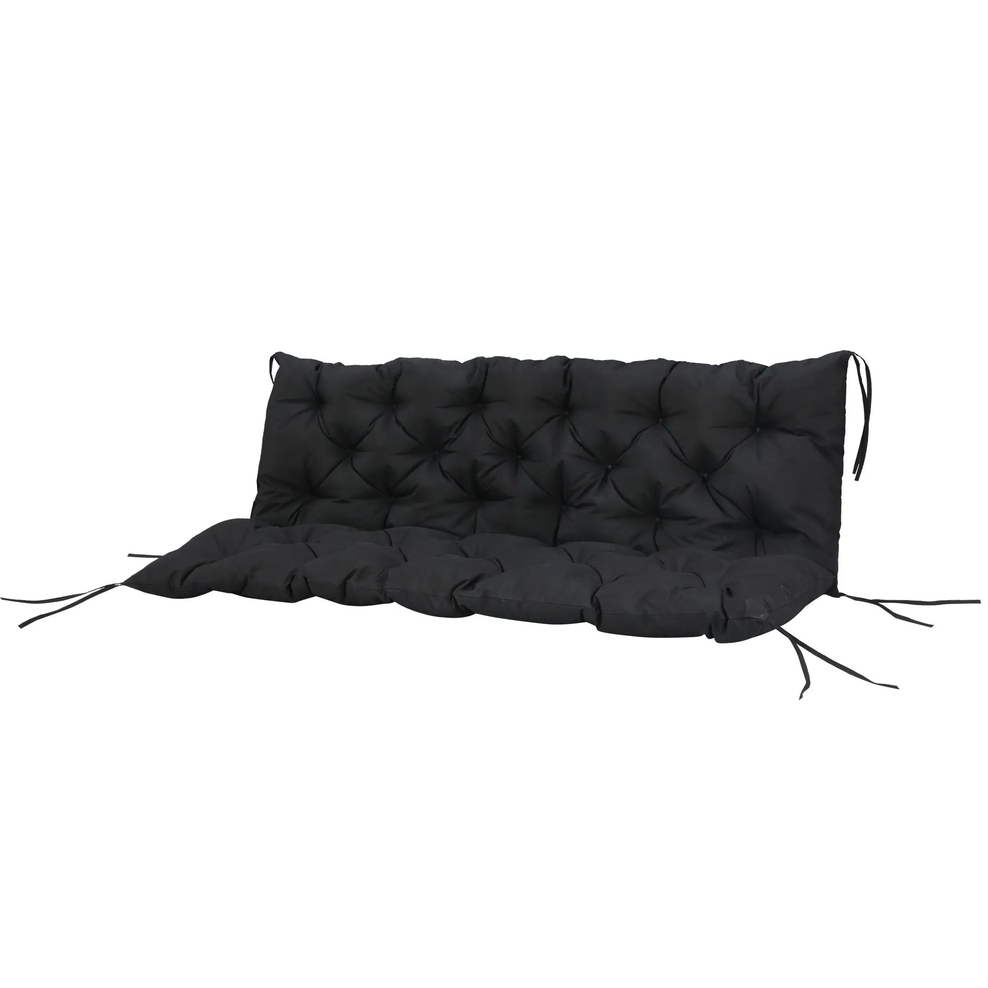 Porch Swing Cushion Garden Bench Cushion with Backrest, Non-Slip 3-Seater Thick Pad, Swing Chair Mat Replacement for Indoor and Outdoor, 59.1" x 38.6", Black Patio Chair Cushions at Gallery Canada