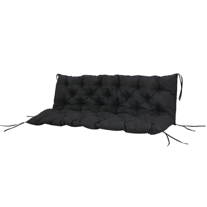 Porch Swing Cushion Garden Bench Cushion with Backrest, Non-Slip 3-Seater Thick Pad, Swing Chair Mat Replacement for Indoor and Outdoor, 59.1" x 38.6", Black Patio Chair Cushions at Gallery Canada