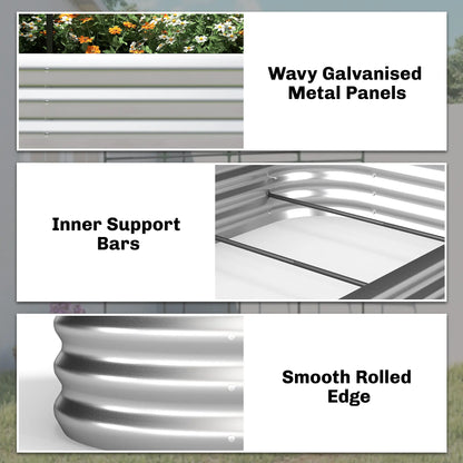 Galvanised Raised Garden Bed With Arched Trellis, 7 x 4 x 7ft Metal Planter Box Galvanized Planter Boxes at Gallery Canada