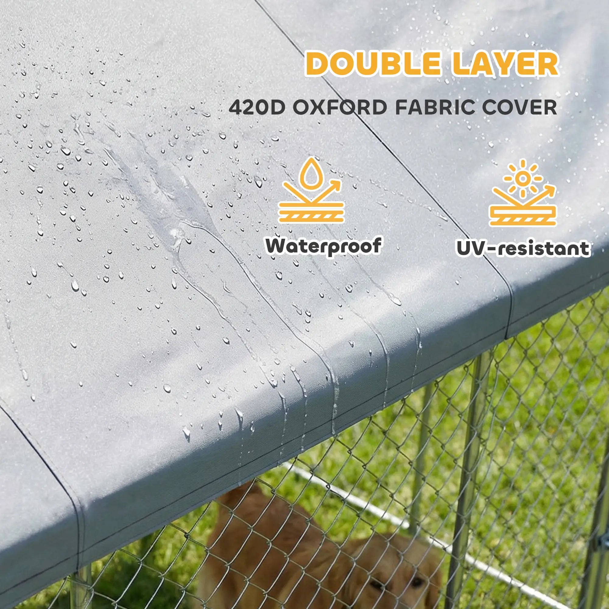 Galvanized Steel Outdoor Dog Kennel, Safety Lock, 13.1' x 7.5' x 7.8' Houses, Kennels & Pens at Gallery Canada
