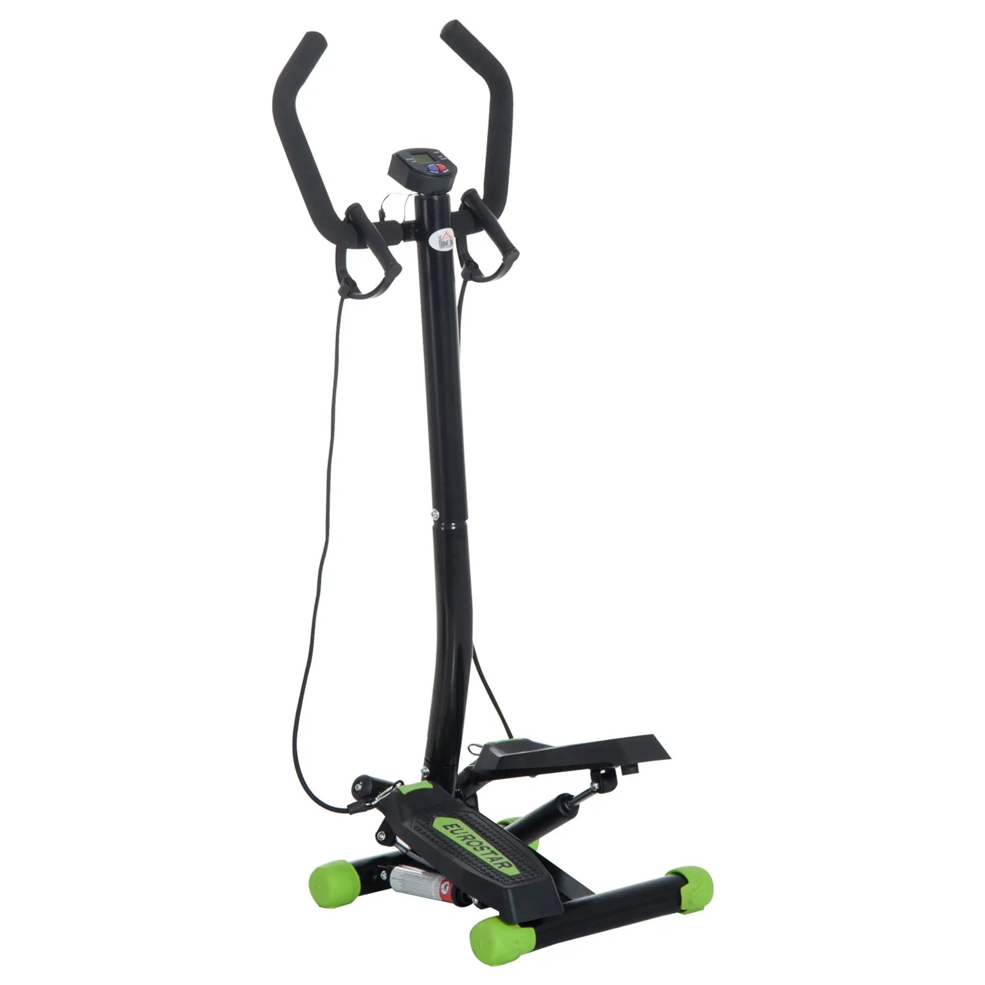 Adjustable Twist Stepper With LCD Monitor, Resistance Bands, Stair Stepper Aerobic Equipment Green and Black at Gallery Canada