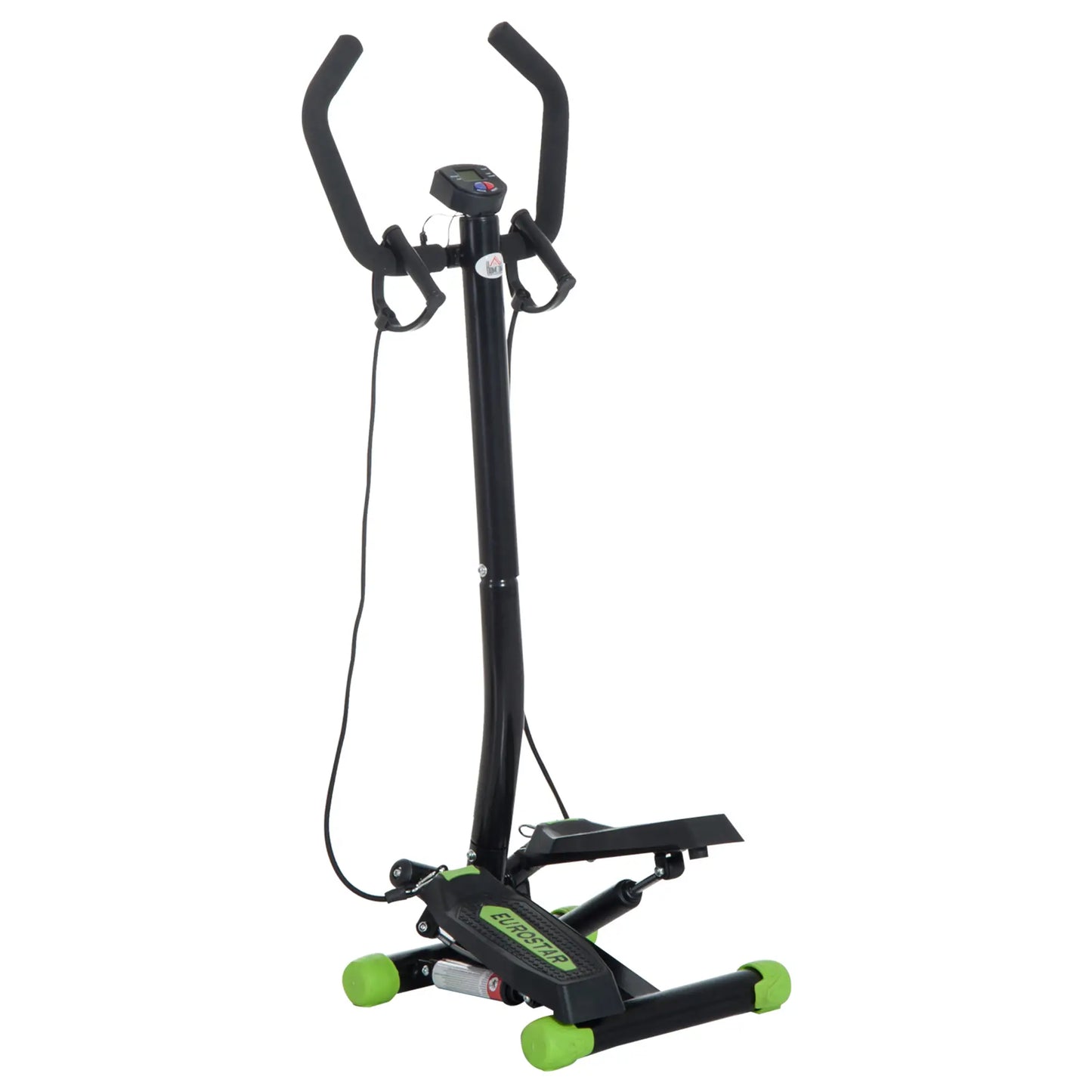 Adjustable Twist Stepper With LCD Monitor, Resistance Bands, Stair Stepper Aerobic Equipment Green and Black at Gallery Canada