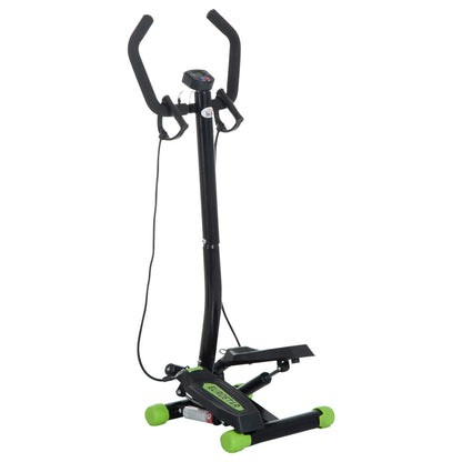 Adjustable Twist Stepper With LCD Monitor, Resistance Bands, Stair Stepper Aerobic Equipment Green and Black at Gallery Canada