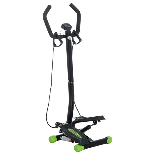 Adjustable Twist Stepper With LCD Monitor, Resistance Bands, Stair Stepper Aerobic Equipment Green and Black at Gallery Canada