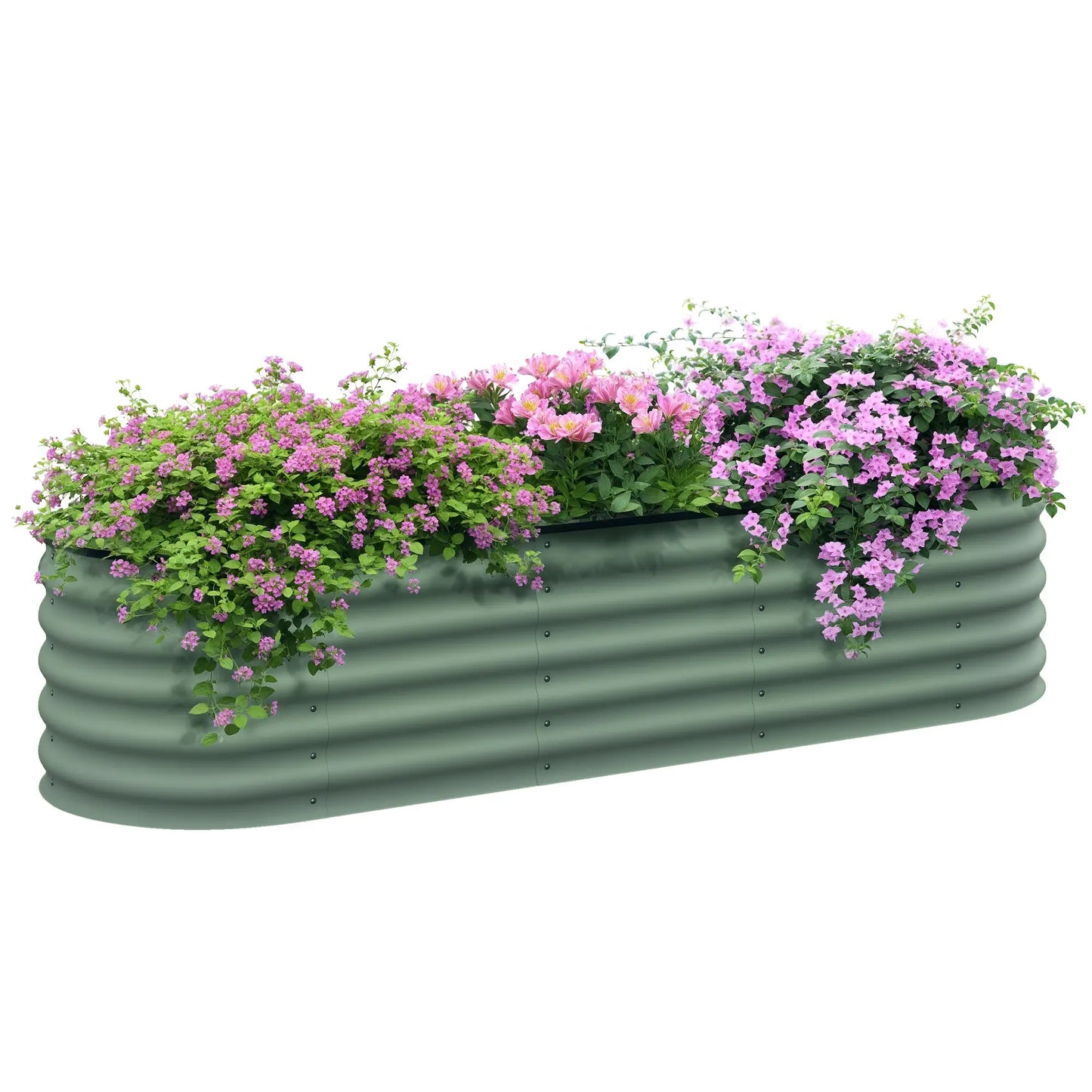 6.5 x 2 x 1.5 FT Galvanized Steel Raised Garden Bed, Green Galvanized Planter Boxes at Gallery Canada