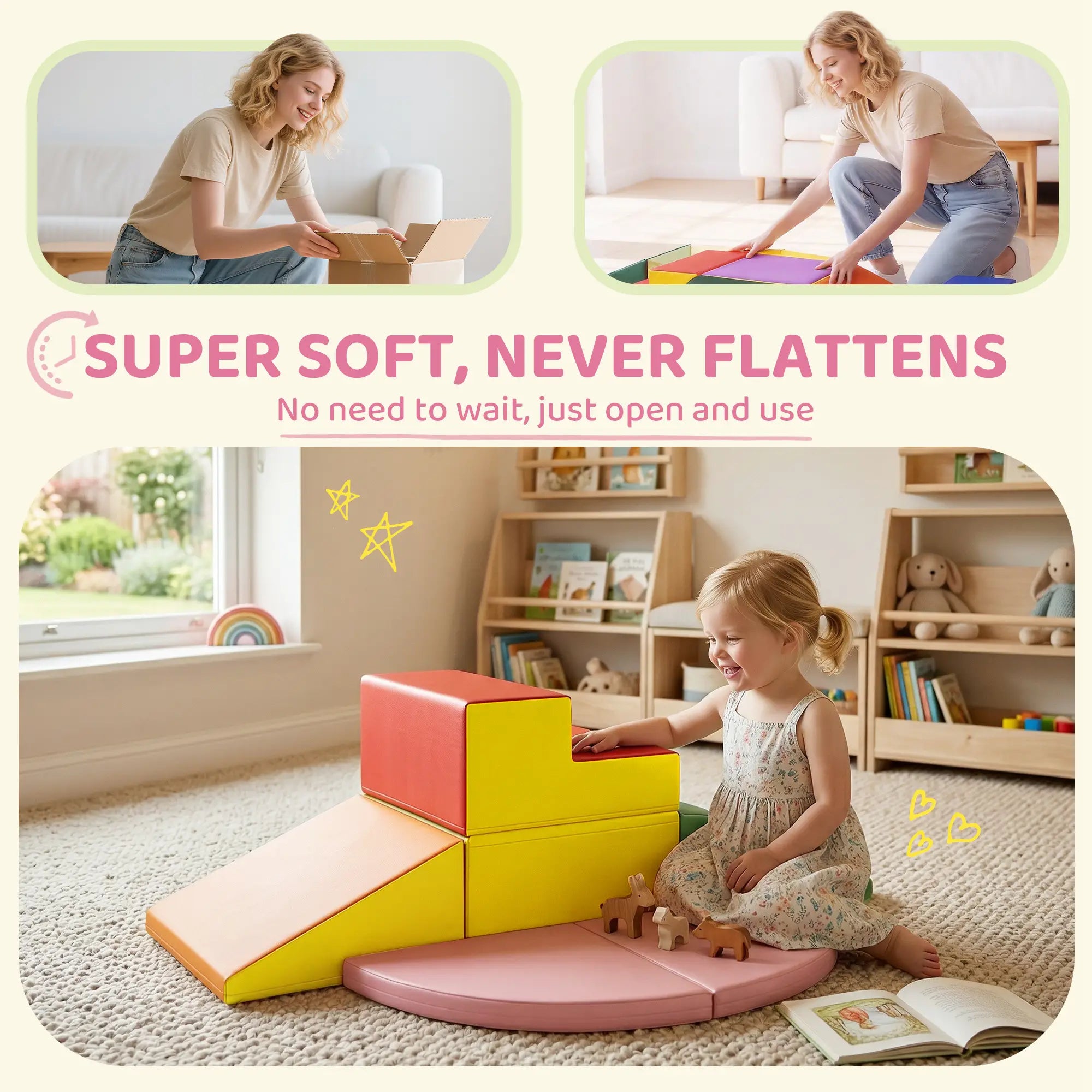 6-Piece Soft Play Set, 12-36 Months, Pink, Red Toy Playsets at Gallery Canada