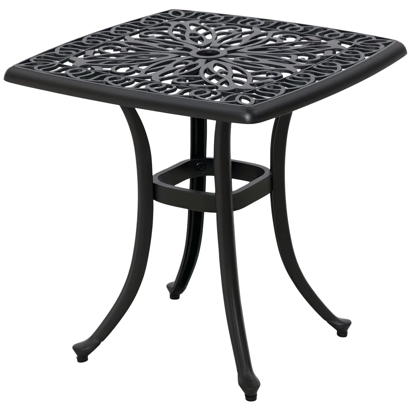 21" Square Outdoor End Table, Cast Aluminum Patio Side Table, Black Patio Side Tables at Gallery Canada