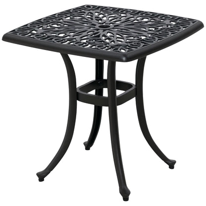 21" Square Outdoor End Table, Cast Aluminum Patio Side Table, Black Patio Side Tables at Gallery Canada