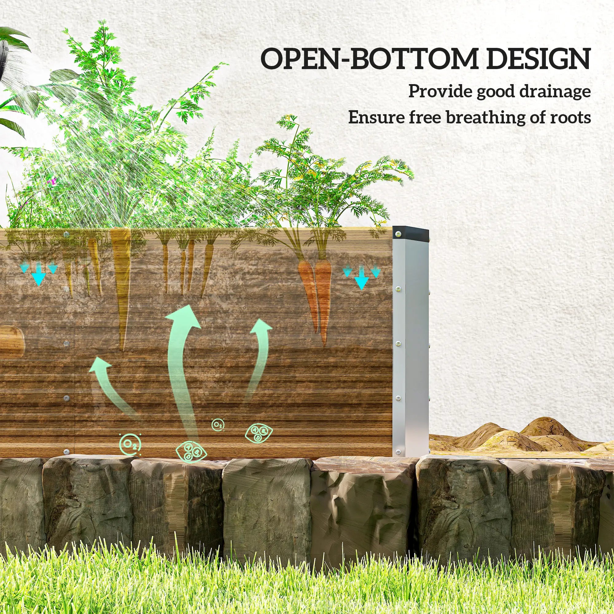6' x 1.5' x 1.3' Galvanized Raised Garden Bed, Elevated Metal Planter Box, Brown Wood Effect, Brown Galvanized Planter Boxes at Gallery Canada