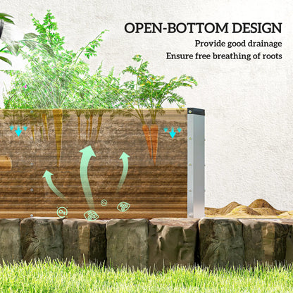 6' x 1.5' x 1.3' Galvanized Raised Garden Bed, Elevated Metal Planter Box, Brown Wood Effect, Brown Galvanized Planter Boxes at Gallery Canada