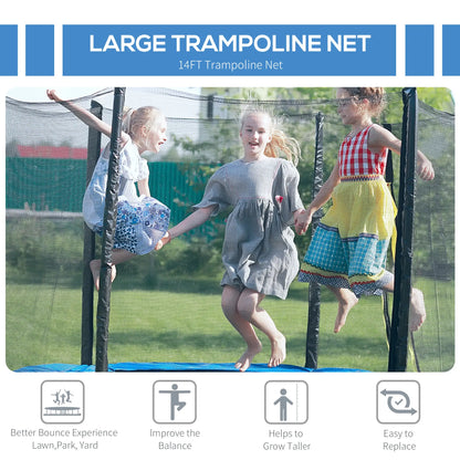 14 FT Trampoline Net Enclosure, 8 Poles, Black Trampolines at Gallery Canada