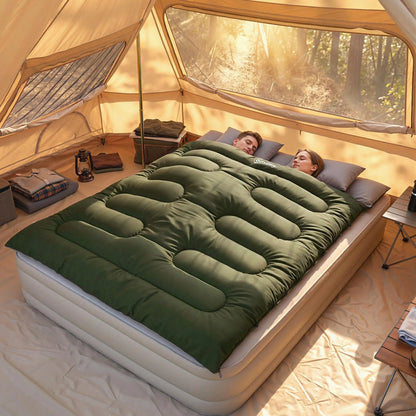 Queen Size, Double Sleeping Bag For Adults, Cold Weather, Green Camping Cots at Gallery Canada