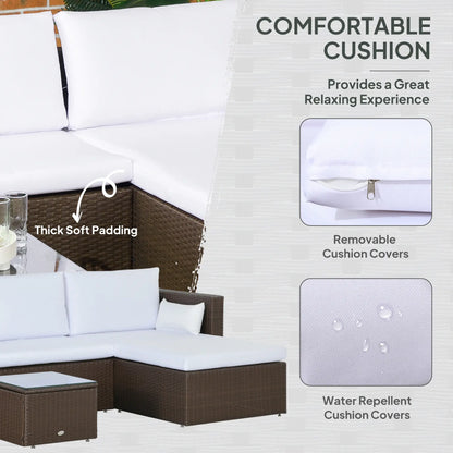 Modern Rattan Sofa Set, 3pcs, Wicker Patio Furniture with Coffee Table Patio Furniture Sets at Gallery Canada