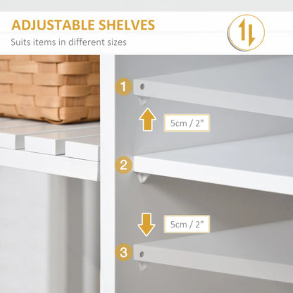 Kitchen Cart on Wheels, Utility Storage Island, Rubber Wood Top, White Kitchen Islands & Kitchen Carts at Gallery Canada