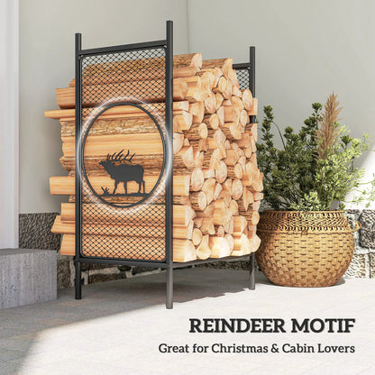 Firewood Rack Outdoor, 19" Heavy Duty Metal Log Holder with Mesh Sides Firewood Racks at Gallery Canada