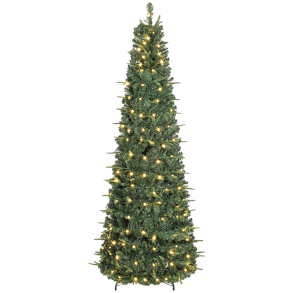 7 ft Prelit Pop Up Christmas Tree, Collapsible Artificial with Metal Stand, Green Pre Lit Christmas Trees at Gallery Canada