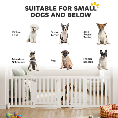23.5"H Foldable Dog Gate with Door, 4 Panels, White Houses, Kennels & Pens at Gallery Canada