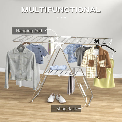 Stainless Steel 2-Tier Foldable Clothes Drying Rack, Silver Bath Accessories at Gallery Canada