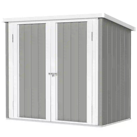5' x 3' Metal Garden Storage Shed, Tool House With Double Doors Sheds Grey at Gallery Canada