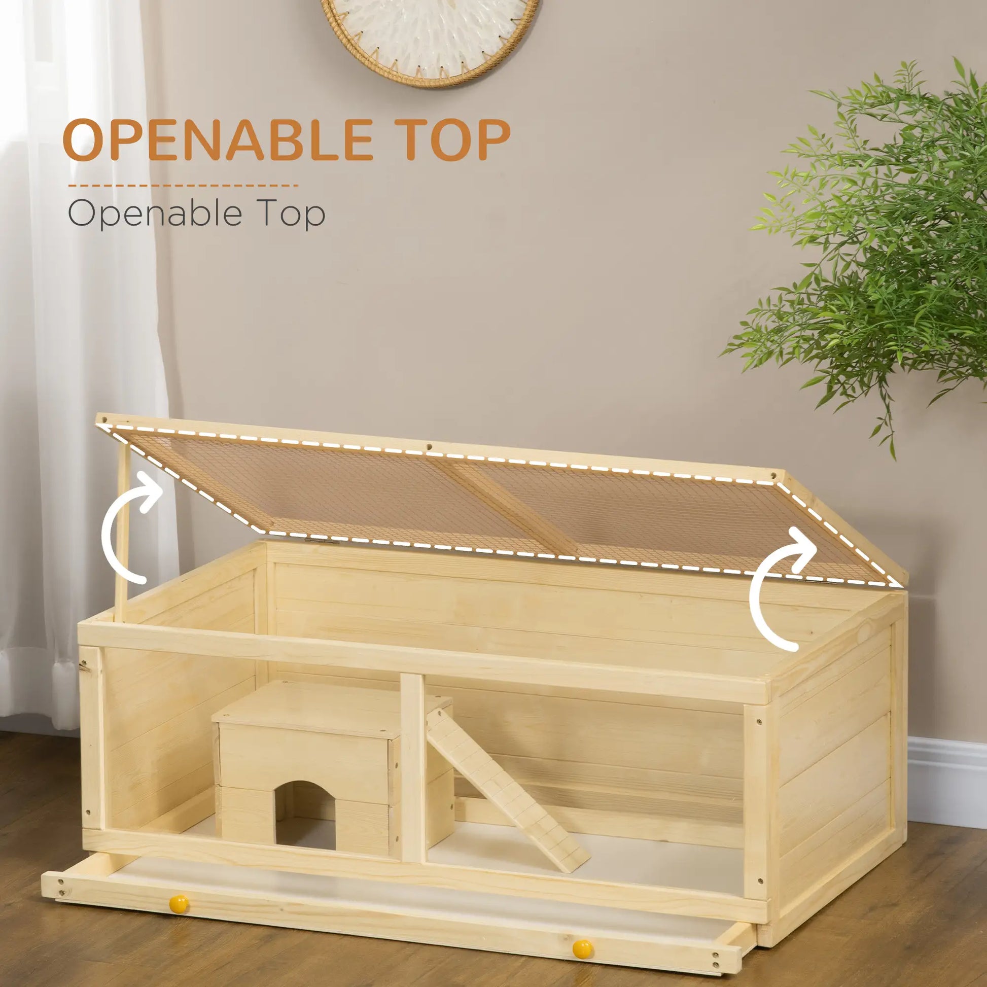 Small Animals Hutch With Sliding Tray, Play House, Natural Wood Hamster Cages at Gallery Canada