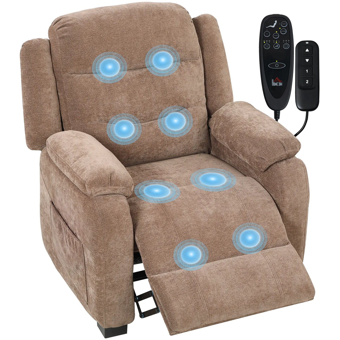 Massage Recliner Chair, Power Recliner, Remote, 2 Memory Positions, Brown Single Sofas at Gallery Canada