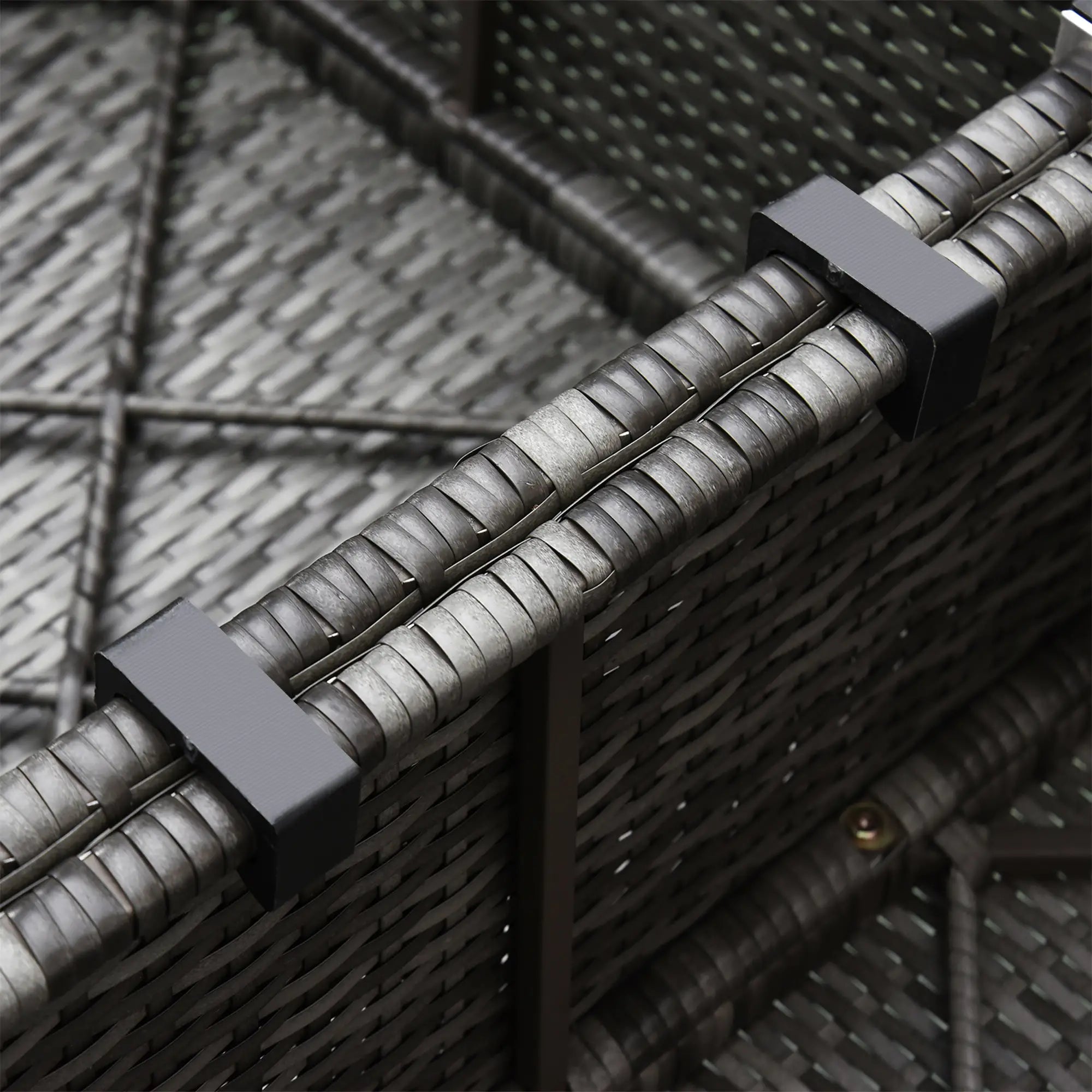 6-Piece Outdoor PE Rattan Sofa Set, Thick Cushions, Glass Top Table, Charcoal, Mixed Grey Patio Furniture Sets at Gallery Canada