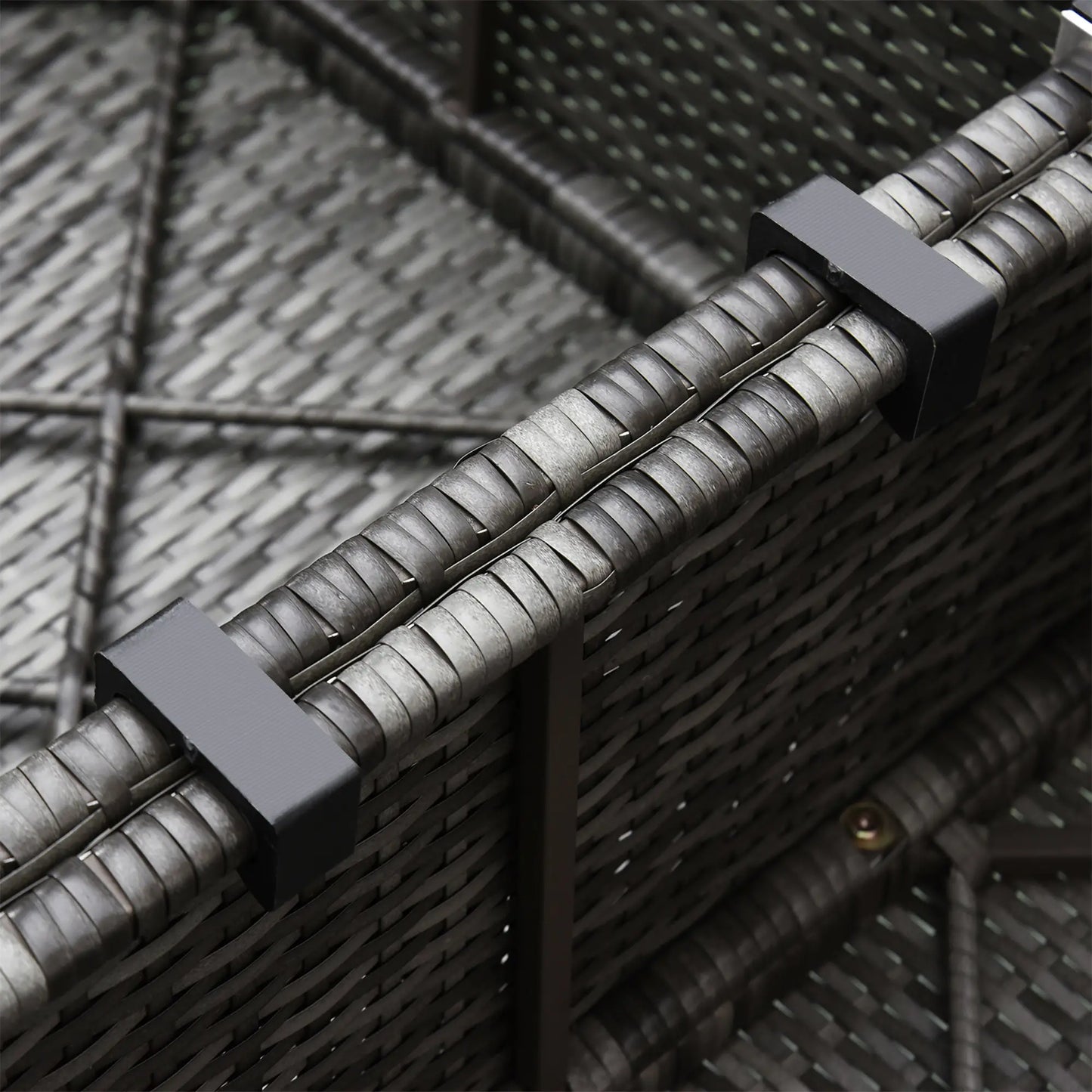 6-Piece Outdoor PE Rattan Sofa Set, Thick Cushions, Glass Top Table, Charcoal, Mixed Grey Patio Furniture Sets at Gallery Canada