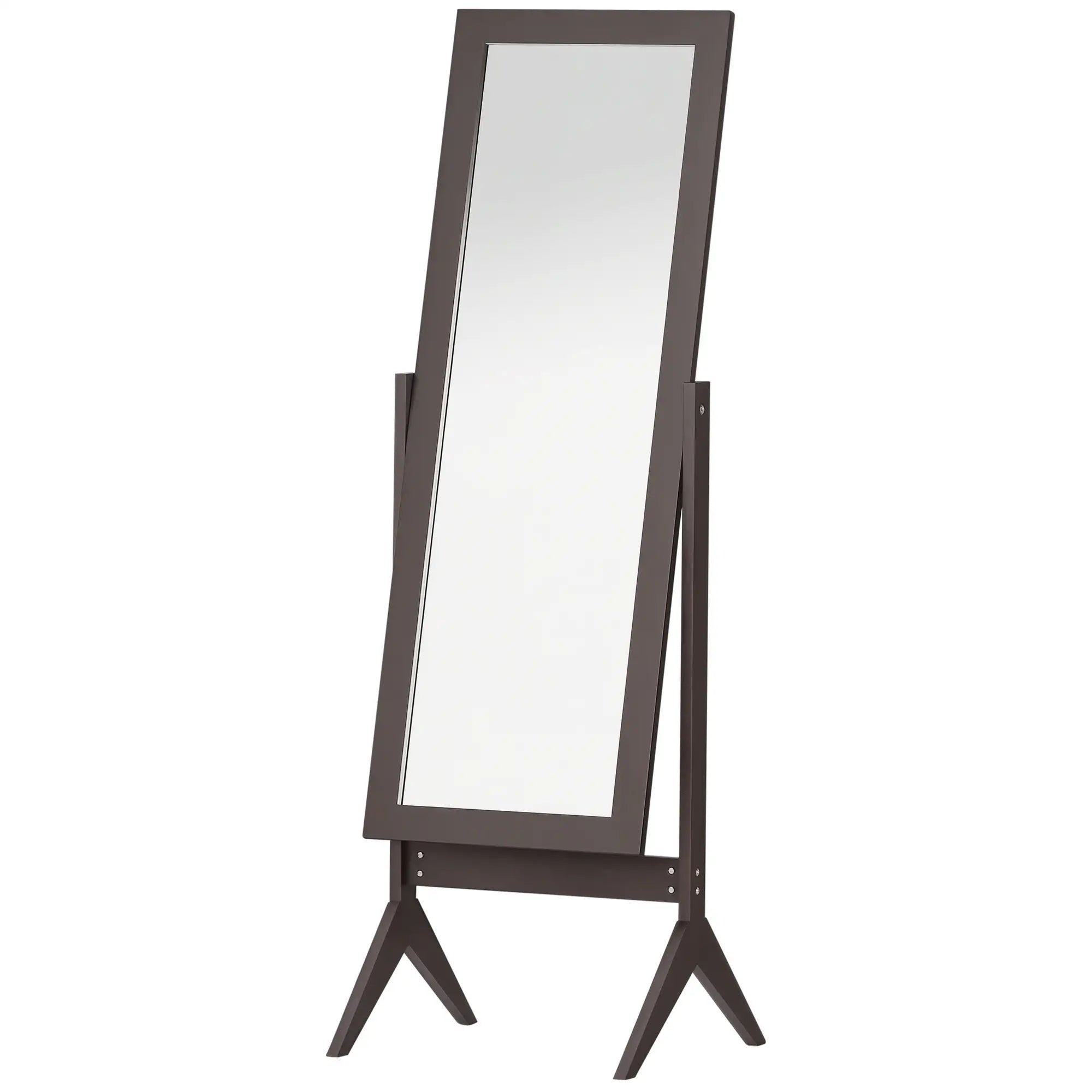 Full Length Mirror, Free Standing, Adjustable Angle, Dark Brown Full Length Mirrors Dark Brown at Gallery Canada