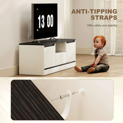 TV Stand For 43-55 Inch TV, Entertainment Center With Cabinets, White TV Stands at Gallery Canada