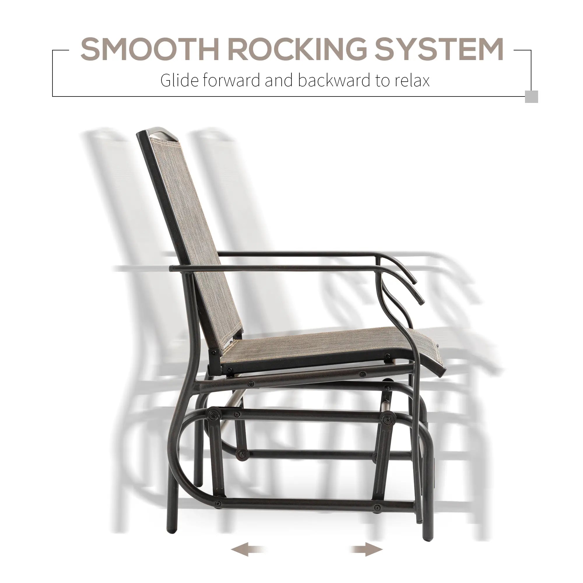 2 Outdoor Glider Chairs, 2 Person, Breathable Mesh, Steel Frame, Dark Brown Outdoor Rocking Chairs at Gallery Canada