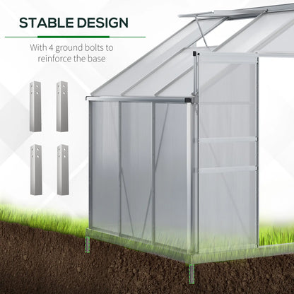 6' x 4' Aluminum Greenhouse, Polycarbonate, Adjustable Roof Vent, Clear Walk In Greenhouses at Gallery Canada