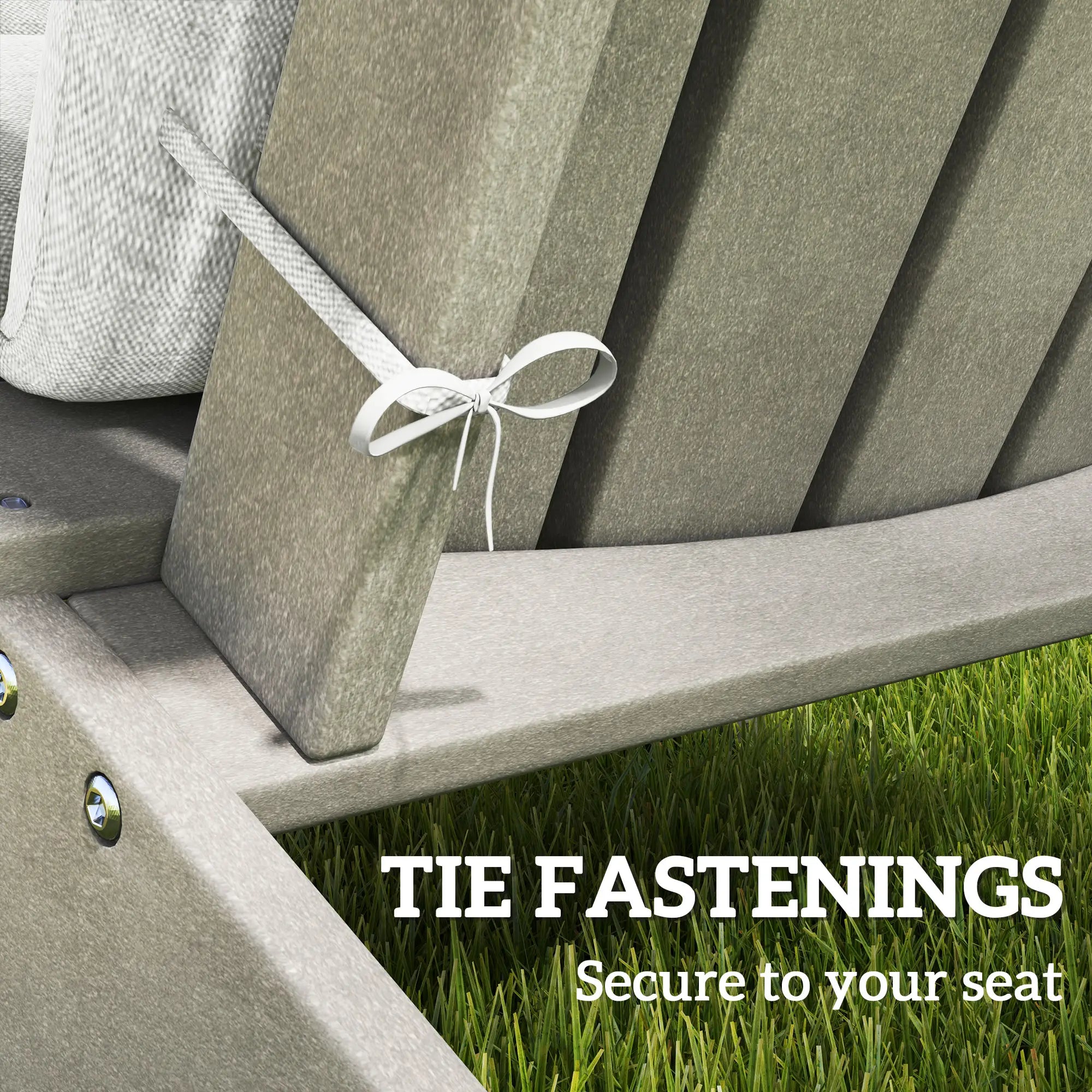 Set of 2 Patio Chair Cushions, High Back, High-Density Foam, Light Grey Patio Chair Cushions at Gallery Canada