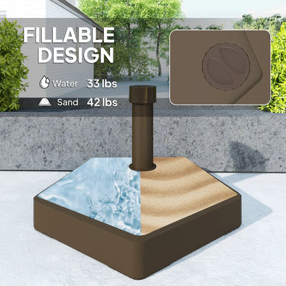 Heavy Duty Outdoor Umbrella Stand Base, Brown Umbrella Bases at Gallery Canada