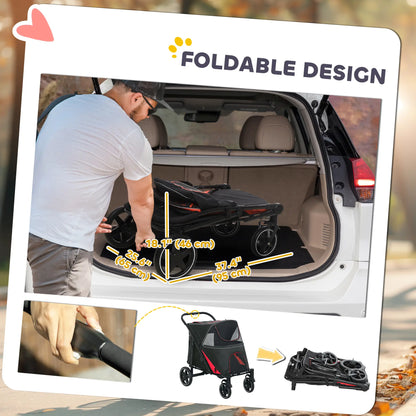 Foldable Pet Stroller, Universal Wheels, Shock Absorber, for Large & Medium Dogs, Black Dog Bike Trailers & Strollers at Gallery Canada
