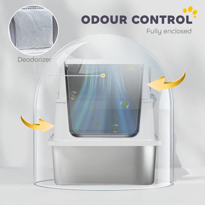 XL Stainless Steel Cat Litter Box, Flip Top, Scoop, Easy Clean Cat Litter Box Enclosures at Gallery Canada