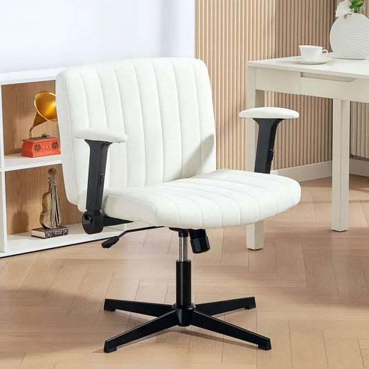 Criss Cross Chair, Flip-Up Armrests, Adjustable Height, Tilting, No Wheels, Beige Task Chairs Beige at Gallery Canada