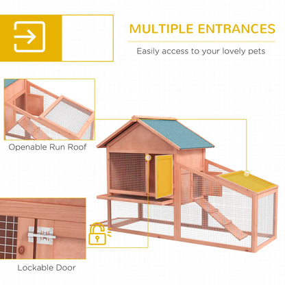 2 Tier Rabbit Hutch, Bunny House Guinea Pig Cage, Removable Tray, Ramp, Asphalt Roof Rabbit Hutch at Gallery Canada
