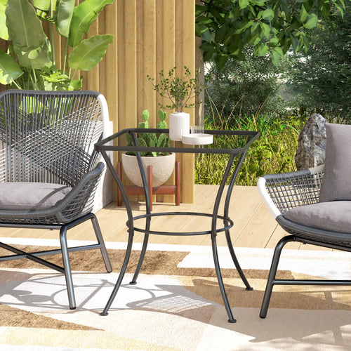 Square Metal Bistro Table, 23.6