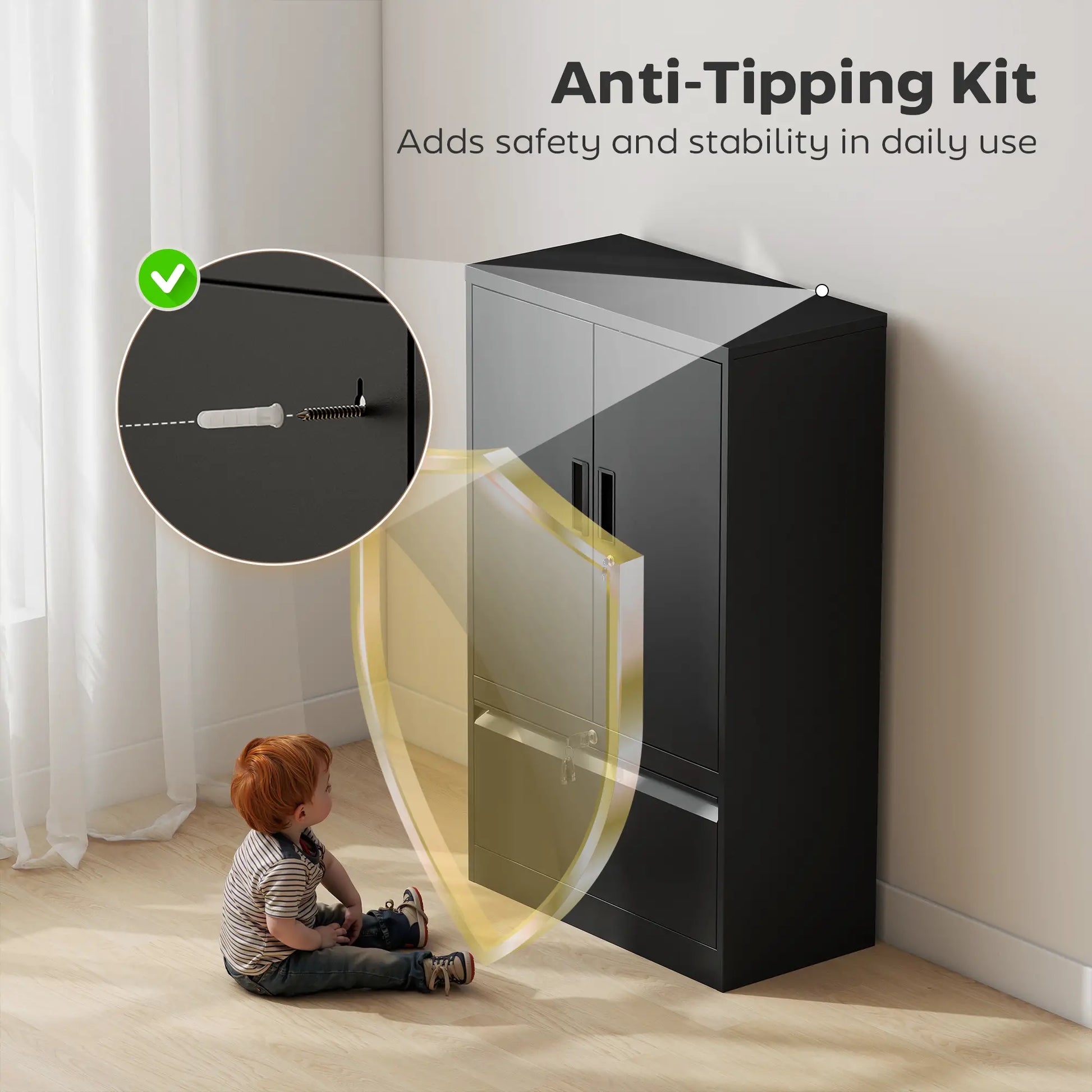 Lateral Filing Cabinet, Metal Storage Cabinet, Black Office Cabinets & Cupboards at Gallery Canada