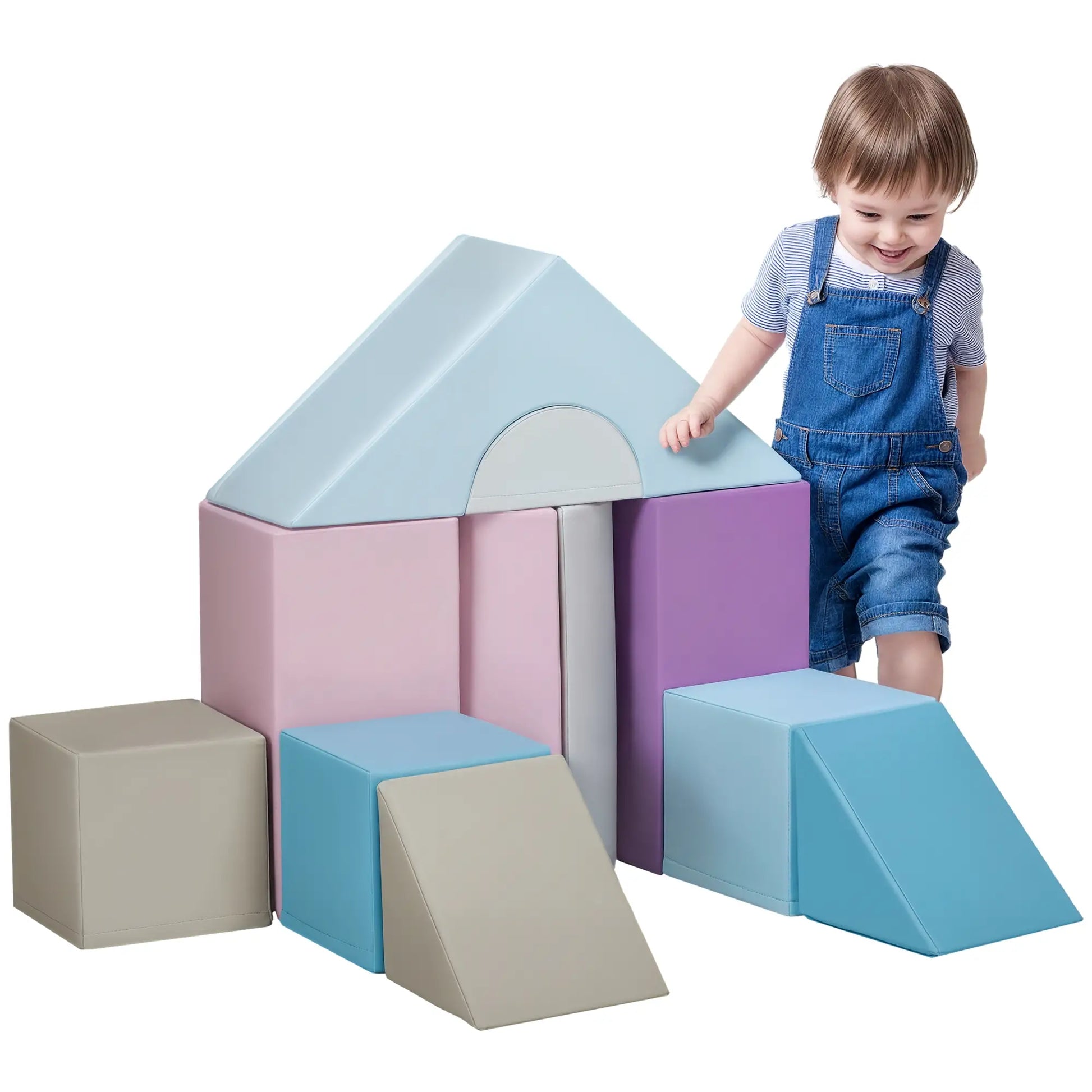 11 Piece Soft Play Blocks, Kids Climb Crawl Gym, Foam Building, Multicolour Baby Gym & Playmats at Gallery Canada