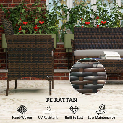 4-Piece Wicker Outdoor Balcony Set, Rattan Patio Furniture, Grey Patio Furniture Sets at Gallery Canada