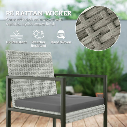 9-Piece Wicker Patio Dining Set, 4 Armchairs, 4 Stools, Tempered Glass Top, Light Grey Outdoor Dining Sets at Gallery Canada