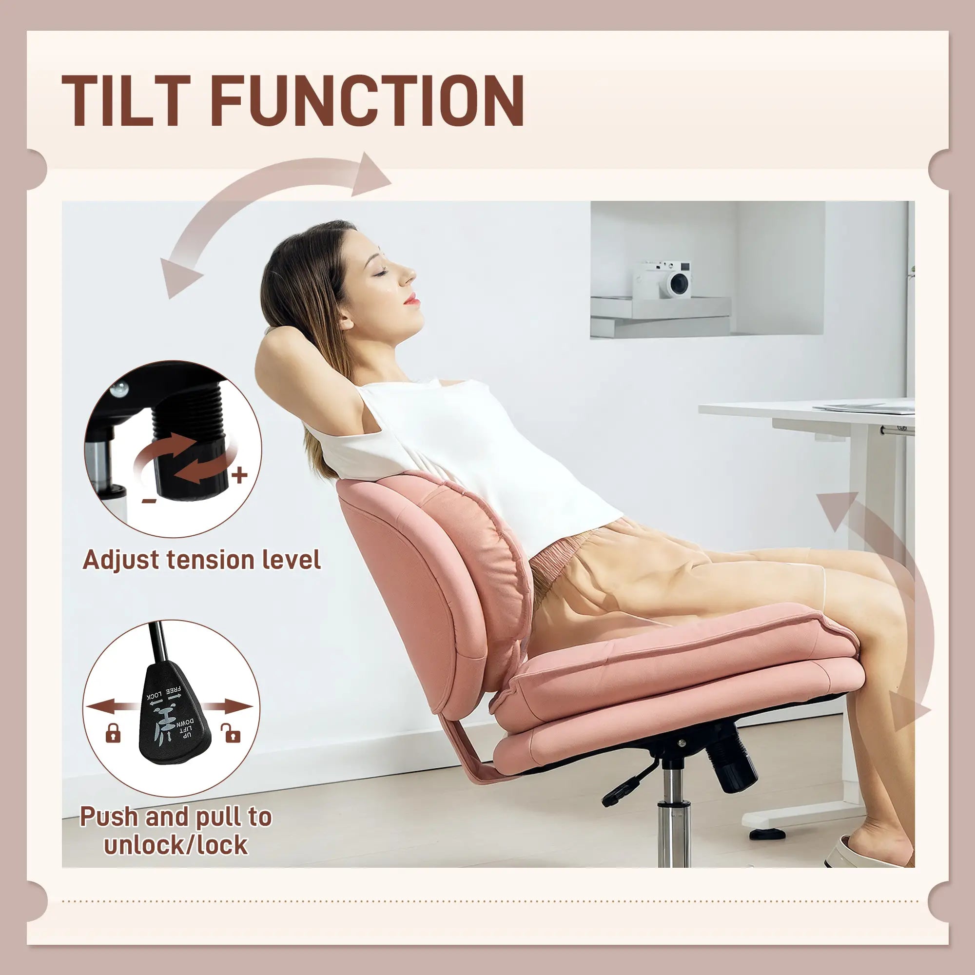 Criss Cross Swivel Office Chair, Tilting, No Arm, Pink Task Chairs at Gallery Canada